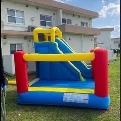 美品　子供用　滑り台　トランポリン　エアー遊具の画像