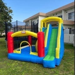 美品　子供用　滑り台　トランポリン　エアー遊具の画像