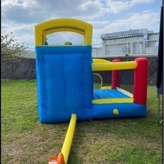 美品　子供用　滑り台　トランポリン　エアー遊具の画像