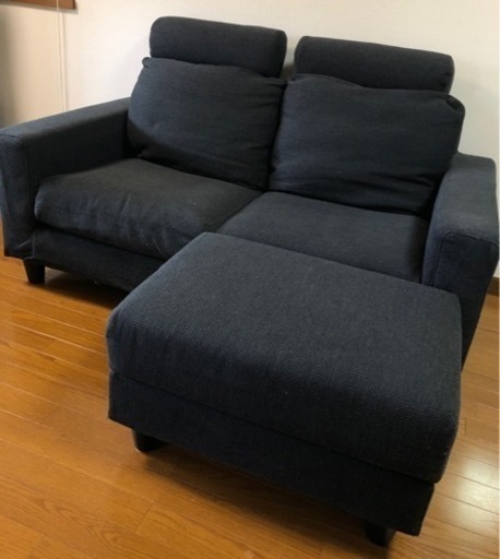 【美品】東京インテリア　2-3人掛けソファー　ブラック