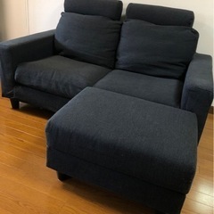 【美品】東京インテリア　2-3人掛けソファー　ブラック