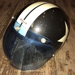 黒×白ヘルメット　バブルシールドの画像