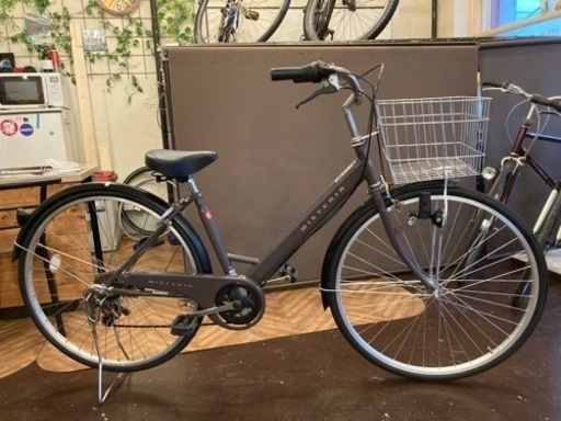 取引き中【タイヤ・チューブ新品！】6段変速　27インチ自転車　ブラウン