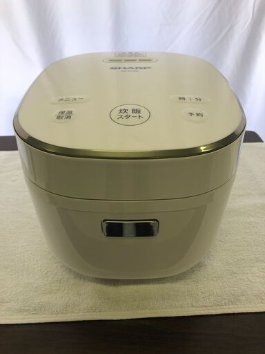 2020年製 SHARP/シャープ 【2020年製】 マイコンジャー炊飯器 KS-CF05C-W ホワイト [3mm黒厚釜] 3合炊き