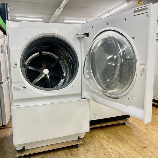 美品【 Panasonic 】パナソニック キューブル 洗濯7.0㎏/乾燥3.0㎏ ドラム式洗濯機 温水泡洗浄搭載 低温風パワフル乾燥