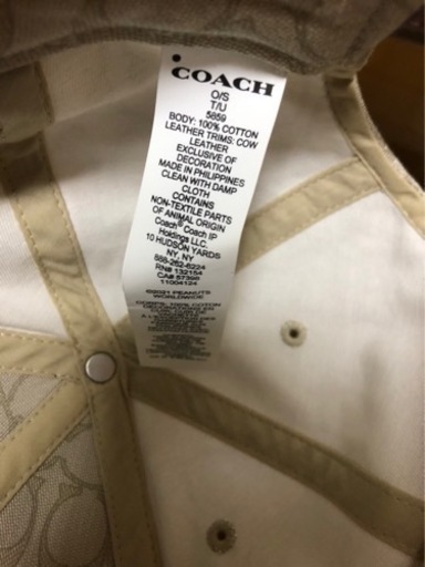 coach コーチ　キャップ　ホワイト　スヌーピー