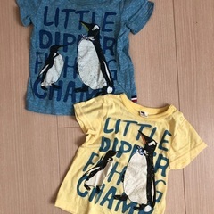 ペンギン柄Tシャツ　80センチ　色違い