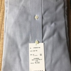 百貨店購入  形状安定加工の👔　M38-78 ブルーに細ストライプの画像