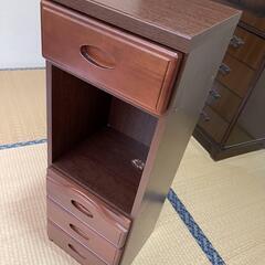 【サイドテーブル】昭和レトロな電話台（ダークブラウン）の画像