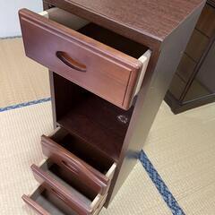 【サイドテーブル】昭和レトロな電話台（ダークブラウン）の画像