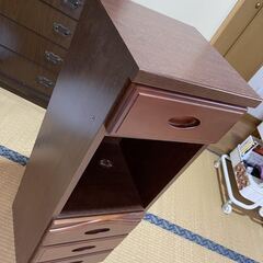 【サイドテーブル】昭和レトロな電話台（ダークブラウン）の画像