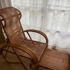 (決まりました)     無料　籐椅子　リクライニング、オットマ...