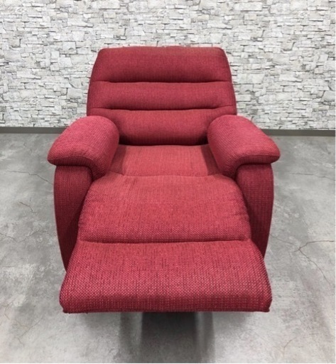 INT-148【極美品】ニトリ 1人用 電動リクライニングソファ ビリーバー 布張り レッド 