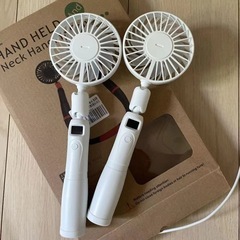 引取者確定！携帯扇風機　ハンディ扇風機　首掛け扇風機　USB充電　白の画像