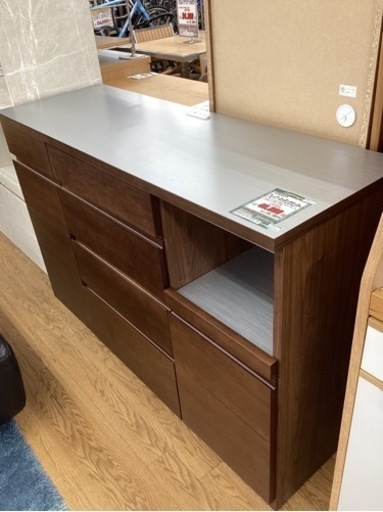 KG-42【新入荷　アウトレット】河口家具　フレイア　キッチンカウンター　ブラウン