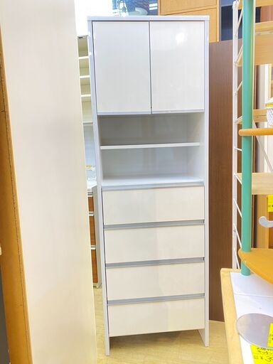 ニトリ ランドリーチェスト 薄型 隙間収納 幅60cm 白 ホワイト 鏡面仕上げ ★買取帝国 朝霞店