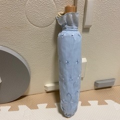 日傘　刺繍　水色　昭和レトロ
の画像