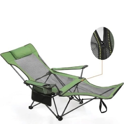 ★カラー:Green★ アウトドアチェア 折りたたみ リクライニングチェア