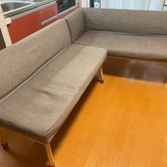 【0円】ゆったりL字ソファー グレーの画像