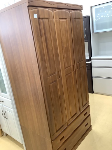 ワードローブ　2枚扉　ブラウン