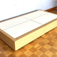 札幌近郊　送料無料　無印良品　収納ベッド　オーク材　ﾌﾗｯﾄﾍﾞｯﾄﾞ　ﾌﾚｰﾑ
