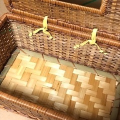 籐のティッシュケースの画像