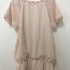 値下げ　grove 半袖ストライプ カットソーピンクの画像