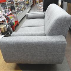 2人掛けソファ グレー 幅157㎝ 布製 ファブリック クッション付き 2.5