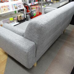 2人掛けソファ グレー 幅157㎝ 布製 ファブリック クッション付き 2.5