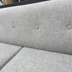 2人掛けソファ グレー 幅157㎝ 布製 ファブリック クッション付き 2.5