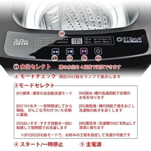 洗濯機 外用 【3kg】