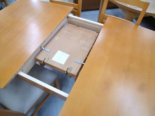 ダイニングセット 4人掛け 幅120-150×奥行90×高さ72cm 5点セット ナチュラル ダイニングテーブル イス 椅子 伸長式 