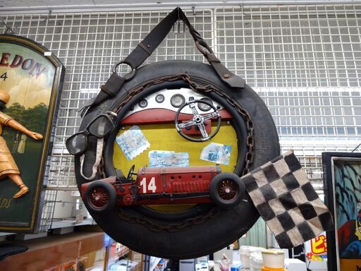 FIAT フィアット レーシングカー オブジェ 壁掛け 【モノ市場東浦店】 130