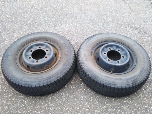 冬 トラック 冬用 エルフ 2本【富山】15インチ スタッドレス タイヤ 205/80R15　109/107L LT ダンロップ SP LT01 鉄ホイール 中古