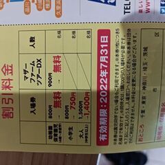 値下げマザー牧場入場無料券　7月31日までの画像