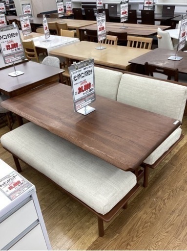 KG-53【新入荷　リサイクル品】ニトリ　オークエスト　リビングダイニング3点セット　ブラウン