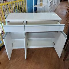 ニトリ　マルチ１２０　バーカウンター　収納あり　白　【愛品倶楽部柏店】　の画像