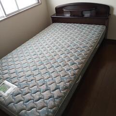 【引取者決定】セミダブルベッド(マットレス付き)
