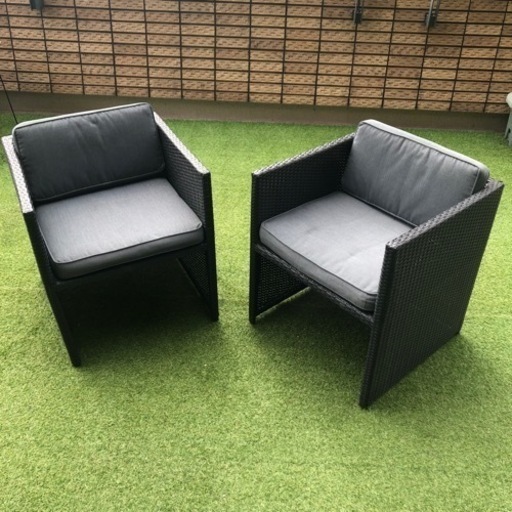 人工ラタン ソファ1人掛け 2脚セット バルコニー ベランダ 庭 ガーデニング 購入価格5万円
