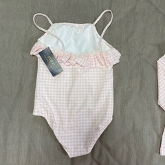 Ralph Lauren 新品 女の子 120cm ワンピース 水着 ラッシュガード フリル ピンク ギンガムチェック セット ブランド6歳 の画像