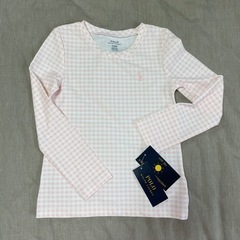 Ralph Lauren 新品 女の子 120cm ワンピース 水着 ラッシュガード フリル ピンク ギンガムチェック セット ブランド6歳 の画像