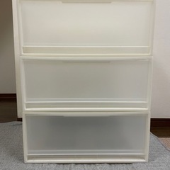 【取引中】無印良品ポリプロピレン収納ケース・引出式・横ワイド・大...