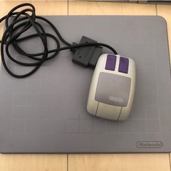 スーパーファミコン　マウス、マウスパッド、ソフト、ACアダプタ、端子のセットの画像
