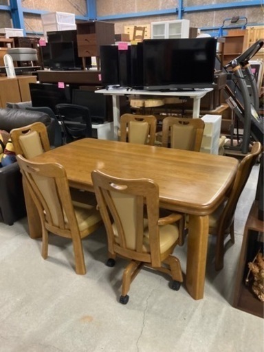 浜本工芸 高級 6人掛け ダイニングテーブル 椅子×6脚セット