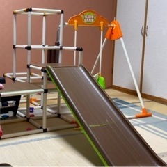取引中　おりたたみロングスロープキッズパーク　室内滑り台　ブランコの画像