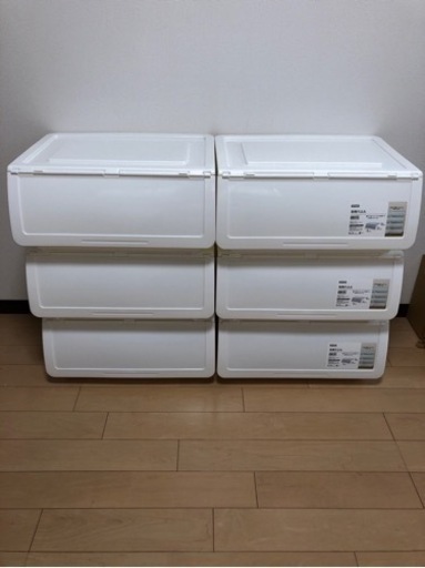 ニトリ Nフラッテ 収納ケース 衣装ケース ホワイト 蓋付き レギュラー×6個 本体+フタセット
