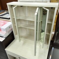 ドレッサー　化粧台　三面鏡　スツール付き　モノ市場半田店131の画像