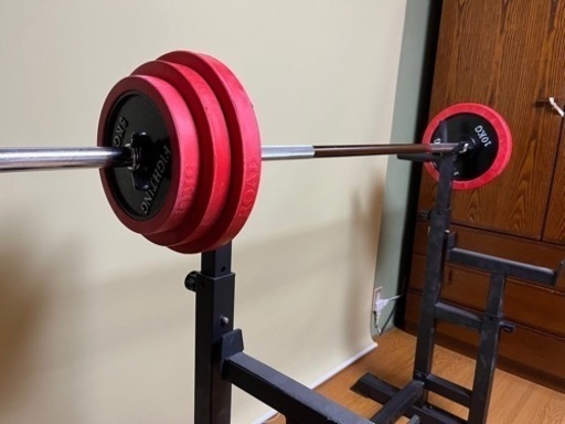 ファイティングロード バーベル セット 55kg　プレート ラバー付き