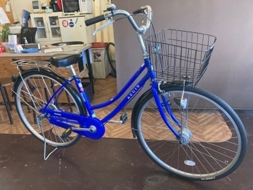 取引き中【LEDオートライト】27インチ自転車　青