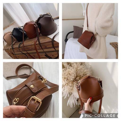 【未使用に近い】ミニ バケット バッグ ショルダーバッグ/ブラウン